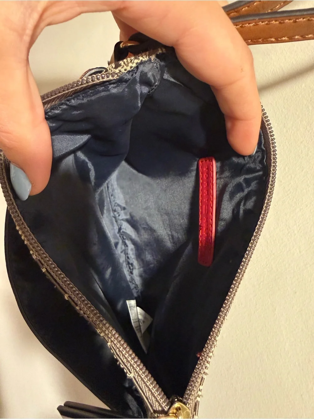 Tommy Hilfiger Brown & Cream Monogram Wristlet